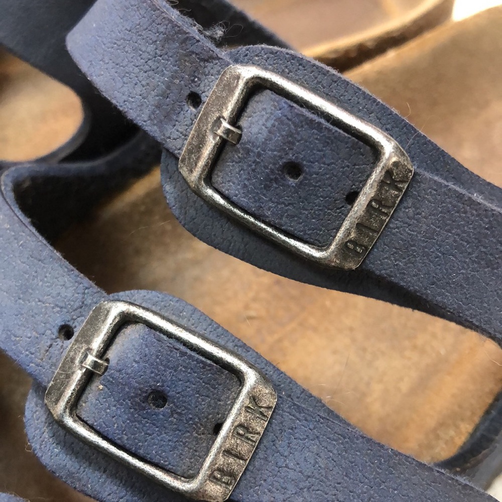 SOLD Navy blue Three Buckle Birkenstock Sandals 38 - Picture 4 of 9